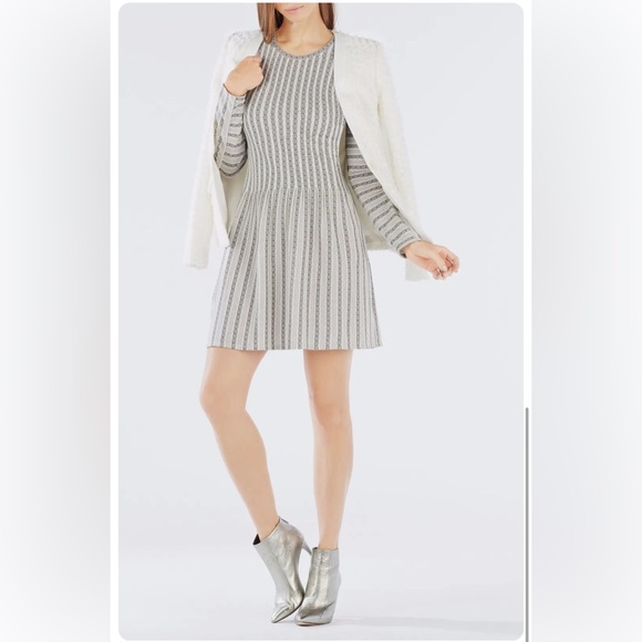 BCBGMAXAZRIA Marlin Ivory/Black Dress - Picture 3 of 9